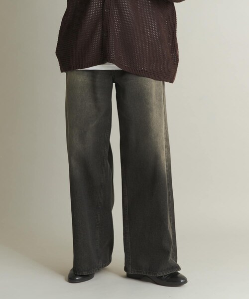 SENSE OF PLACE by URBAN RESEARCH(センスオブプレイスバイアーバンリサーチ)の「ヴィンテージライクデニムワイドパンツ(デニムパンツ・メンズ・BLACK/D.INDIGO/NAVY・M/L/XL)」の7枚目の写真