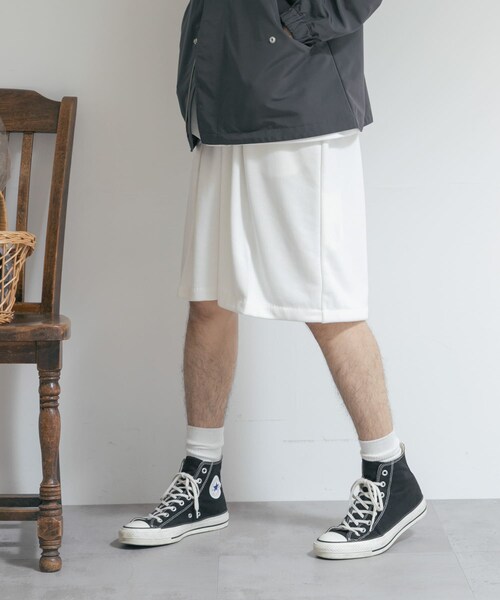 THE GOODLAND MARKET(ザグッドランドマーケット)の「『別注』MIDIUMISOLID×TGM Short easy pants(その他パンツ・レディース・Black/Off White/Top gray・one)」の5枚目の写真