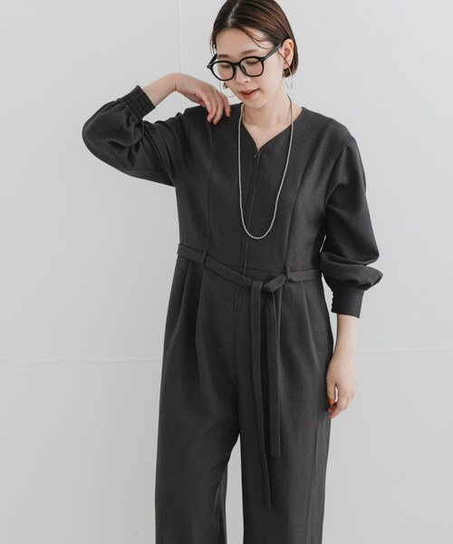 URBAN RESEARCH ROSSO（アーバンリサーチロッソ）の「『UR TECH SMOOTHLUXE』F by ROSSO　ハーフZIPジャンプスーツ（サロペット/オーバーオール・レディース・C/GRAY/BLACK・36/38）」の21枚目の写真