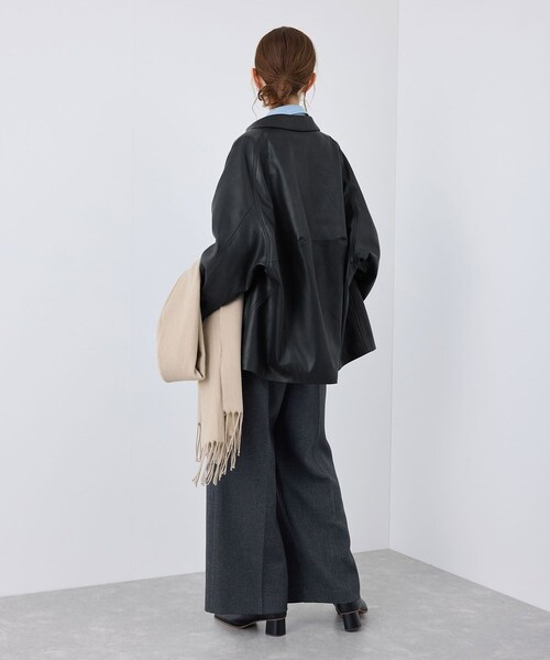 ROPE' PICNIC(ロペピクニック)の「【emur/エミュール・J'aDoRe限定】シンセティックレザージャケット(その他アウター・レディース・ブラック/ベージュ系・38)」の11枚目の写真