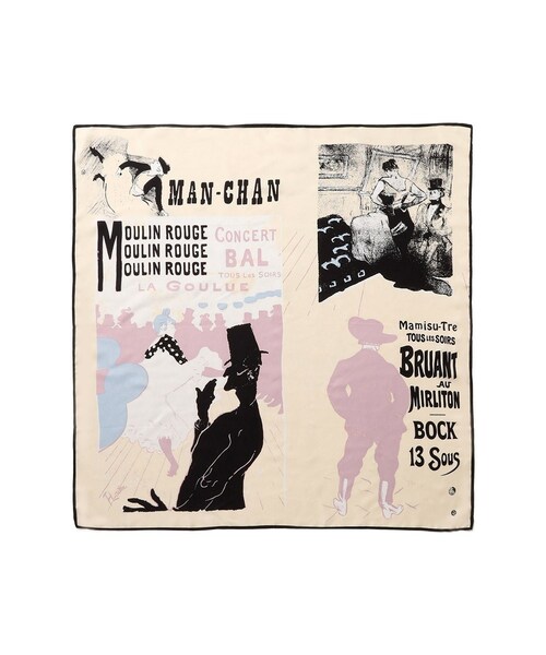 ROPE'（ロペ）の「ロートレックシルクスカーフ/Lサイズ（バンダナ/スカーフ・レディース・キナリ/ピンク/ライトグレー・F）」の3枚目の写真