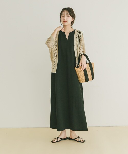 ITEMS URBANRESEARCH（アイテムズ アーバンリサーチ）の「カットミラノノースリワンピース（ワンピース・レディース・K/BRN/OFF/BLK・FREE）」の20枚目の写真