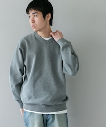 URBAN RESEARCH DOORS | Vネック インレー スウェットライクロングスリーブニット(ニット/セーター)