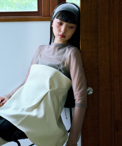 THE GOODLAND MARKET（ザグッドランドマーケット）の「&her　Tack Cami（Tシャツ/カットソー・レディース・WHITE/BLACK/GRAY・one）」の6枚目の写真