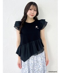 dazzlin | 【mofusandコラボ】アシメシアーフリルロゴTシャツ(Tシャツ/カットソー)