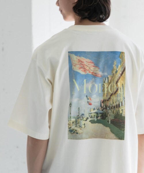 URBAN RESEARCH DOORS(アーバンリサーチドアーズ)の「FORK&SPOON Monet art t-shirts(Tシャツ/カットソー・メンズ・OFF/NAVY・4/5)」の3枚目の写真