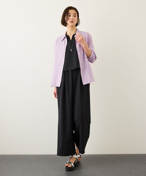 ROPE'（ロペ）の「バックオープンオールインワン/イージーケア（つなぎ/オールインワン・レディース・ブラック/ベージュ/ブルー・F）」の14枚目の写真