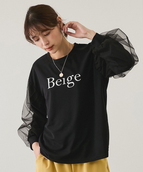 Jayro(ジャイロ)の「袖チュールプルオーバー(Tシャツ/カットソー・レディース・ブラック/ホワイト・M)」の4枚目の写真