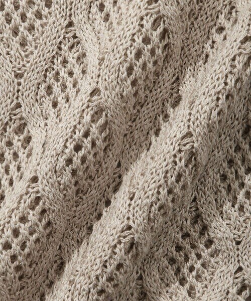 ADAM ET ROPE'（アダムエロペ）の「【Allege/アレッジ】Lace Hole Knit S/S Shirts（ニット/セーター・メンズ・チャコール/キナリ・3/4）」の19枚目の写真