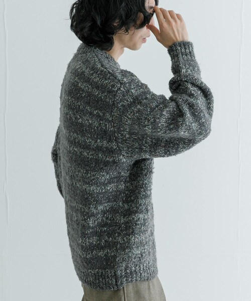 URBAN RESEARCH（アーバンリサーチ）の「URBAN RESEARCH iD　ブークレメランジニット（ニット/セーター・メンズ・GRAY/BEIGE・M/L）」の7枚目の写真
