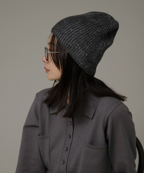 URBAN RESEARCH Sonny Label（アーバンリサーチサニーレーベル）の「ラメニットワッチ（ニットキャップ/ビーニー・レディース・Lグレー/グレー/ネイビー・one）」の2枚目の写真
