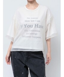 CALNAMUR | SHEER PLEATED LAYERED TEE/シアープレーテッドレイヤードTシャツ(Tシャツ/カットソー)