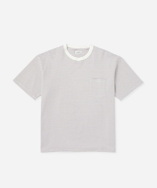 Saturdays NYC(サタデーズ ニューヨークシティ )の「Randall Stripe Relaxed SS Tee(Tシャツ/カットソー・レディース・ブラック/オフホワイト/オリーブ・L/M/S/XL)」の4枚目の写真