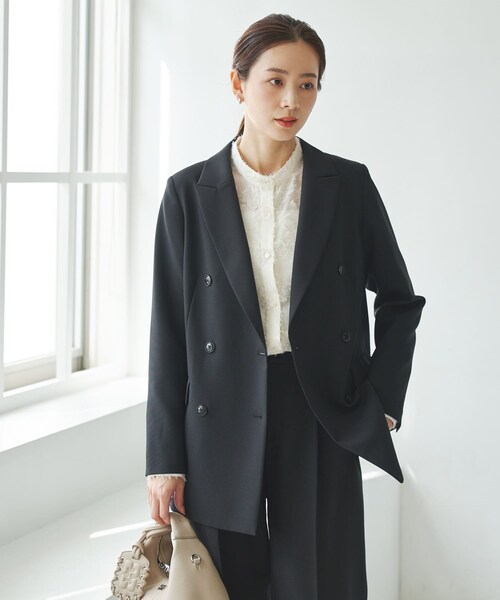 URBAN RESEARCH(アーバンリサーチ)の「ダブルブレストブレザージャケット(テーラードジャケット・レディース・NAVY/BLACK・36/38)」の8枚目の写真
