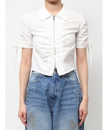 EMODA | ギャザージップシャツトップ(シャツ/ブラウス)