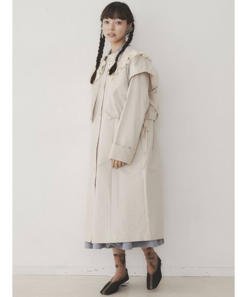 merry jenny（メリージェニー）の「ベストレイヤードトレンチコート（トレンチコート・レディース・オフホワイト/ベージュ/カーキ・F）」の6枚目の写真