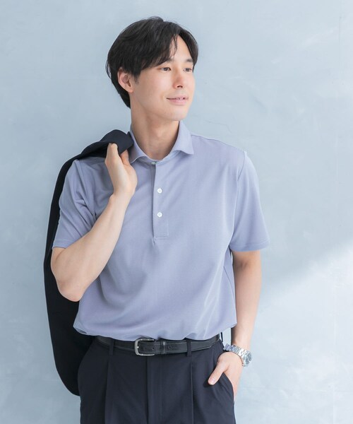 URBAN RESEARCH DOORS（アーバンリサーチドアーズ）の「LIFE STYLE TAILOR　トリコットセミワイド半袖プルオーバー刺し子（シャツ/ブラウス・メンズ・GRAY NAVY/BLUE・M/L/XL）」の4枚目の写真