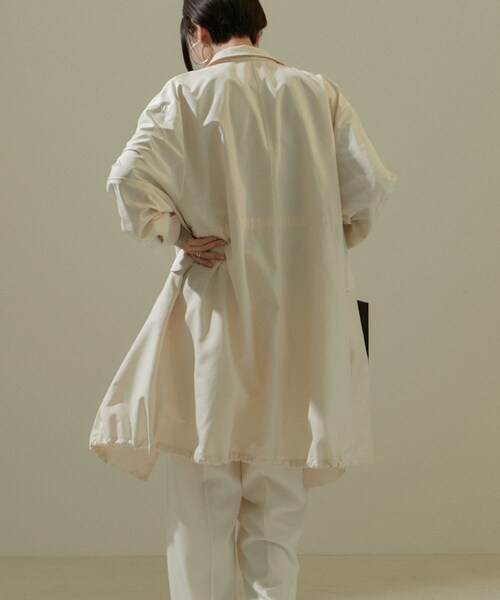 ADAM ET ROPE'（アダムエロペ）の「[24SS]ミリタリースタンドカラーコート/モッズコート【撥水加工・洗える】（ミリタリージャケット・レディース・ブラウン系/オフホワイト・F）」の16枚目の写真