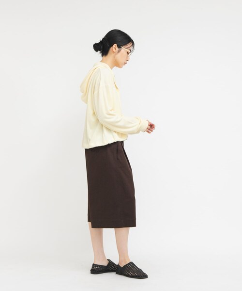 KBF（ケイビーエフ）の「リングドットパイルフーディー（パーカー・レディース・IVORY/TOP GRAY/KHAKI・One）」の10枚目の写真