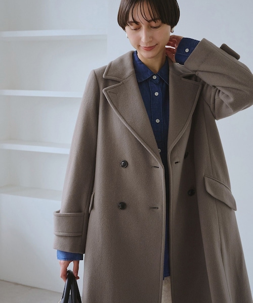 ROPE' PICNIC（ロペピクニック）の「JAPAN FABRIC ダブルチェスターコート/一部WEB限定カラー（チェスターコート・レディース・ブラック/グレー/グレー系/ベージュ系・F）」の6枚目の写真