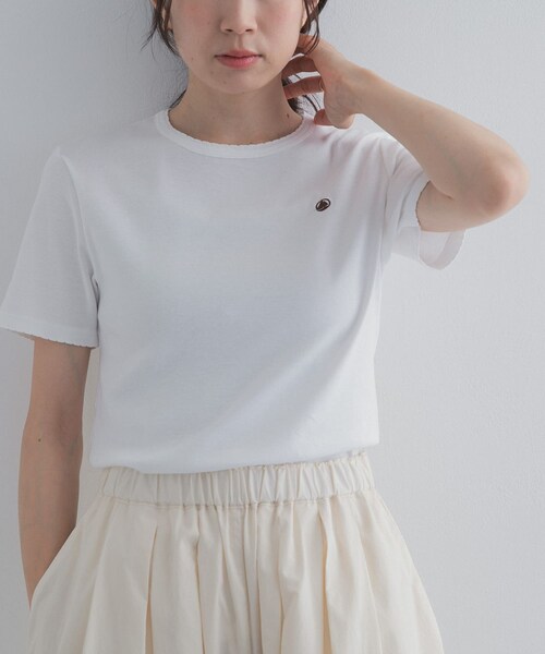 URBAN RESEARCH DOORS(アーバンリサーチドアーズ)の「『別注』PETIT BATEAU×DOORS POINTCOCOTTE T-SHIRTS(Tシャツ/カットソー・レディース・ECUME/OLIVINE/SMOKING/MARQUISE・S/M)」の7枚目の写真