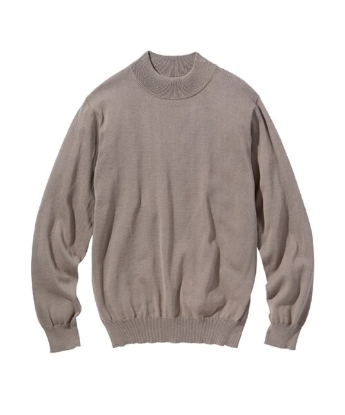 nissen（ニッセン）の「洗える綿１００％モックネックニット（ハイゲージ）【大きいサイズ】（ニット/セーター・メンズ・グレージュ/ダークブルー/チャコール/黒・3L/4L/5L/6L/8L/10L）」の12枚目の写真