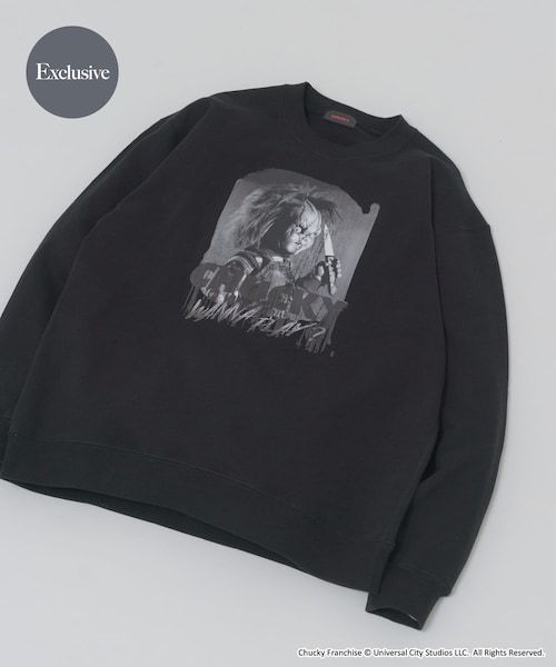 ITEMS URBANRESEARCH(アイテムズ アーバンリサーチ)の「『別注』UNIVERSAL MOVIEスウェット(スウェット・メンズ・CHUCKY WHT/CHUCKY BLK/PSYCHO WHT/PSYCHO BLK/ET WHT/ET BLK/JAWS WH/JAWS BLK・M/L)」の2枚目の写真