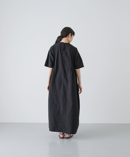 かぐれ（カグレ）の「『2サイズ展開』コットンシルクサイドギャザーワンピース（ワンピース・レディース・BLACK/ROYAL BLUE/BLACK A・0/1）」の5枚目の写真