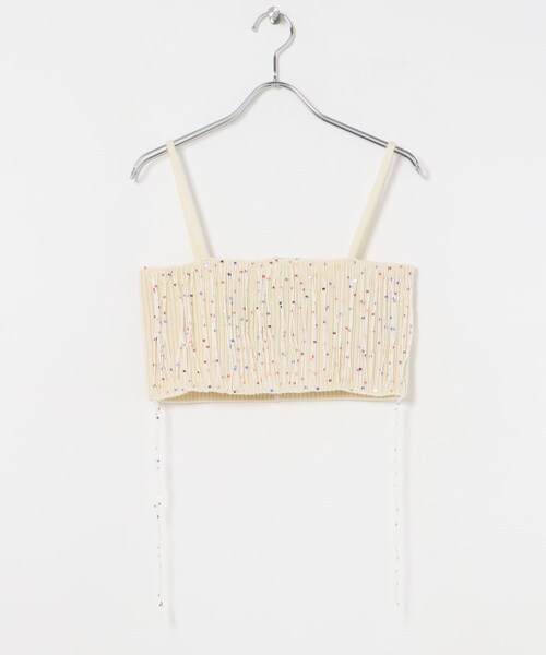 URBAN RESEARCH（アーバンリサーチ）の「TAN　SPANGLE KNITTED BAND TOP（ニット/セーター・レディース・NAVY/WHITE・FREE）」の4枚目の写真