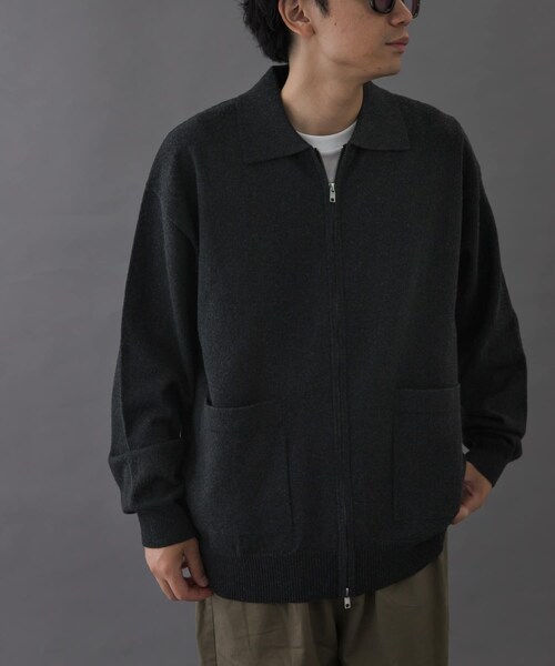 URBAN RESEARCH DOORS(アーバンリサーチドアーズ)の「FORK&SPOON PROVORONEジップカーディガン(カーディガン/ボレロ・メンズ・CHARCOAL/BROWN・4/5)」の5枚目の写真
