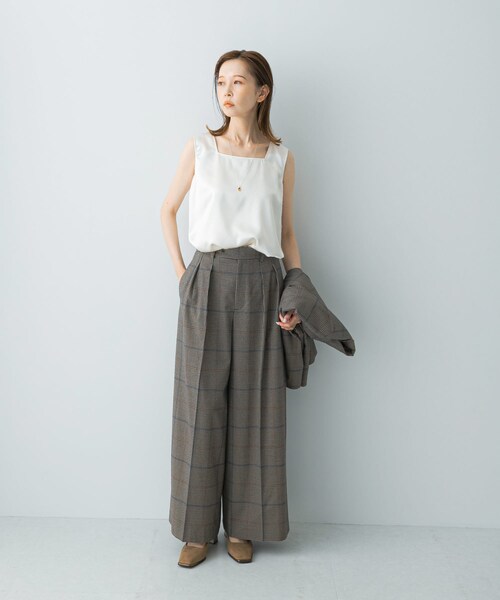 URBAN RESEARCH ROSSO（アーバンリサーチロッソ）の「チェックワイドスラックス（その他パンツ・レディース・BROWN CHK・36/38）」の16枚目の写真