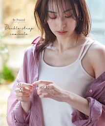 nissen | ダブルストラップキャミソール（ソフトカップ付）(キャミソール)