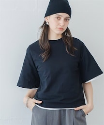 nissen | 綿１００％バスク素材ベルスリーブプルオーバー（UVカット）＜大きいサイズ有＞(Tシャツ/カットソー)