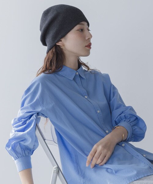 URBAN RESEARCH Sonny Label（アーバンリサーチサニーレーベル）の「コットンシングルニット帽（ニットキャップ/ビーニー・レディース・ブラック/グレー・One）」の7枚目の写真