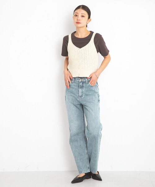 URBAN RESEARCH Sonny Label（アーバンリサーチサニーレーベル）の「2WAY透かし編みニットビスチェ（キャミソール・レディース・ネイビー/アイボリー/ピンク・FREE）」の10枚目の写真