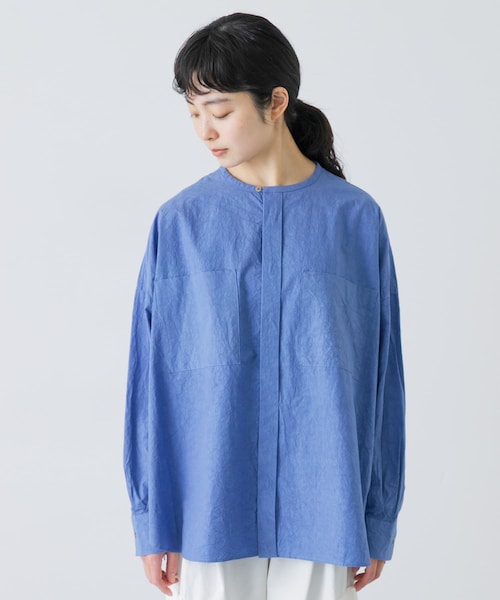 かぐれ(カグレ)の「コットンリネンWポケットシャツ(シャツ/ブラウス・レディース・PINK/BLUE/NAVY・Free)」の13枚目の写真