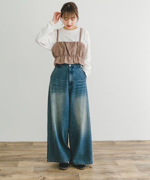 ITEMS URBANRESEARCH(アイテムズ アーバンリサーチ)の「ストライプシャーリングビスチェ(その他トップス・レディース・L.BEIGE/BRN・FREE)」の14枚目の写真