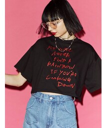 jouetie | グランジロゴクロップド Tシャツ(Tシャツ/カットソー)