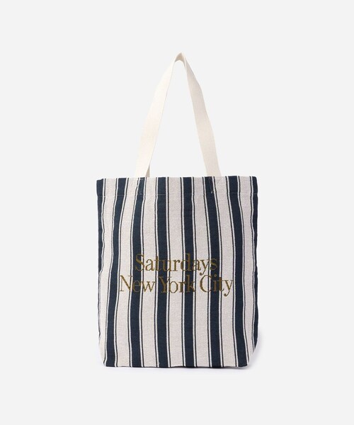 Saturdays NYC(サタデーズ ニューヨークシティ )の「Miller Stripe Tote Bag(トートバッグ・レディース・ブルー/ワイン・F)」の1枚目の写真