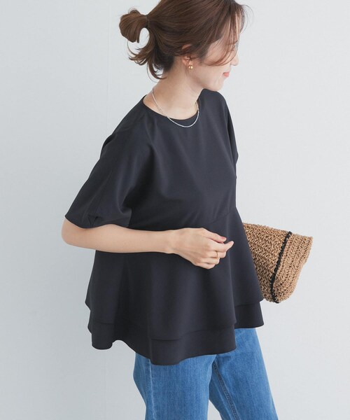 URBAN RESEARCH DOORS(アーバンリサーチドアーズ)の「ペプラムティアードブラウス(シャツ/ブラウス・レディース・INK BLACK/BROWN/BLUE・Free)」の5枚目の写真