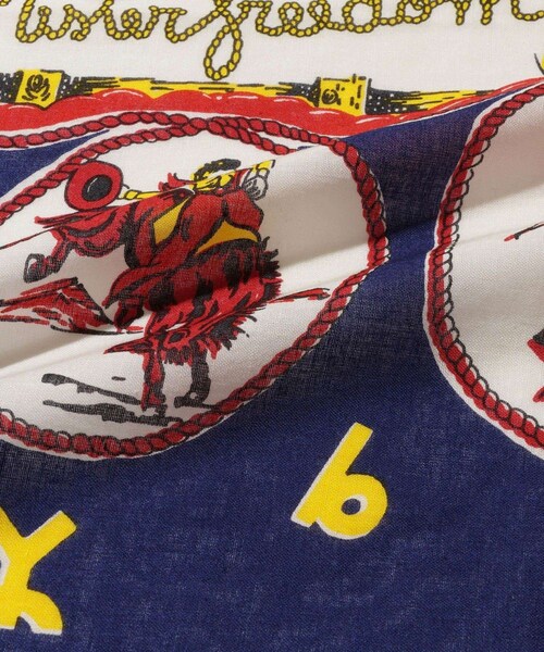 ADAM ET ROPE'(アダムエロペ)の「【MISTER FREEDOM×SUGAR CANE】SELVAGE BANDANA JV KERCHIEF(バンダナ/スカーフ・メンズ・ネイビー/レッド・F)」の7枚目の写真