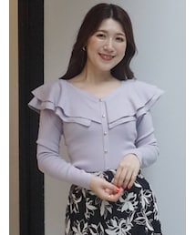 MERCURYDUO | 2WAYラッフルカーデニット(ニット/セーター)