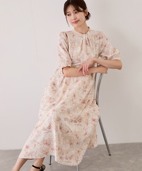 Jayro(ジャイロ)の「半袖ボウタイワンピース(ワンピース・レディース・ホワイト系/ネイビー/ブルー/ピンク・M)」の2枚目の写真