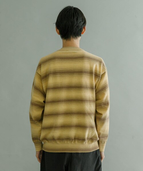URBAN RESEARCH(アーバンリサーチ)の「マルチボーダークルーネックニット(ニット/セーター・メンズ・GRAY/YELLOW・M/L)」の12枚目の写真