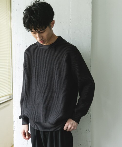 URBAN RESEARCH DOORS（アーバンリサーチドアーズ）の「畦ニット クルーネックプルオーバー（ニット/セーター・メンズ・RED/GRAY/BLUEGREEN/CHARCOAL・M/L）」の18枚目の写真