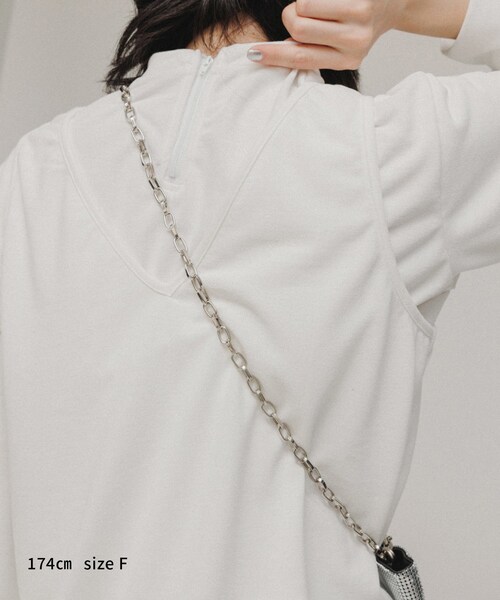 ADAM ET ROPE'（アダムエロペ）の「［TOPS］3WAY LAYERED CUT AND SEWN（アンサンブル・レディース・ブラック/ホワイト/グリーン・F）」の20枚目の写真