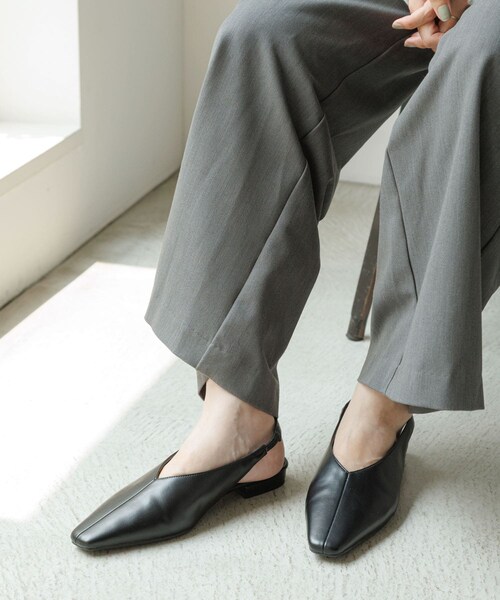 URBAN RESEARCH Sonny Label（アーバンリサーチサニーレーベル）の「バックストラップスクエアパンプス（パンプス・レディース・ブラック/アカチャ/キャメル・S/M/L）」の8枚目の写真