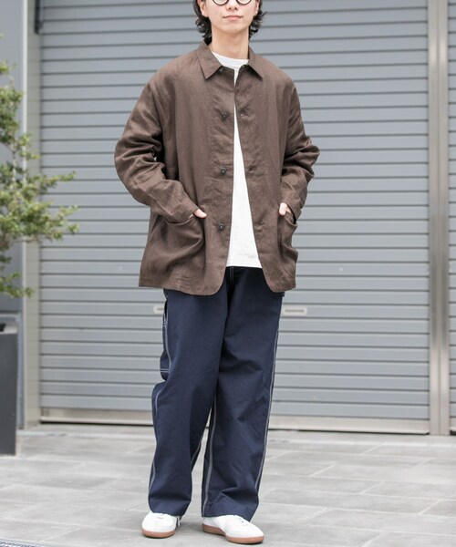 URBAN RESEARCH DOORS(アーバンリサーチドアーズ)の「FORK&SPOON リネンカバーオールシャツジャケット(テーラードジャケット・メンズ・BEG CHK/BROWN・4/5)」の10枚目の写真