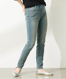 nissen | ［着るヒヤロン］トリプルストレッチひんやりニットデニムスキニーパンツ（ゆったり太もも）（選べる２レングス）＜大きいサイズ有＞(パンツ)
