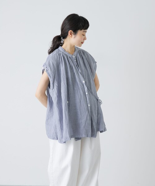 かぐれ（カグレ）の「Vlas Blomme　2WAYケープブラウス（シャツ/ブラウス・レディース・L BEIGE/BLUE GRAY・Free）」の11枚目の写真